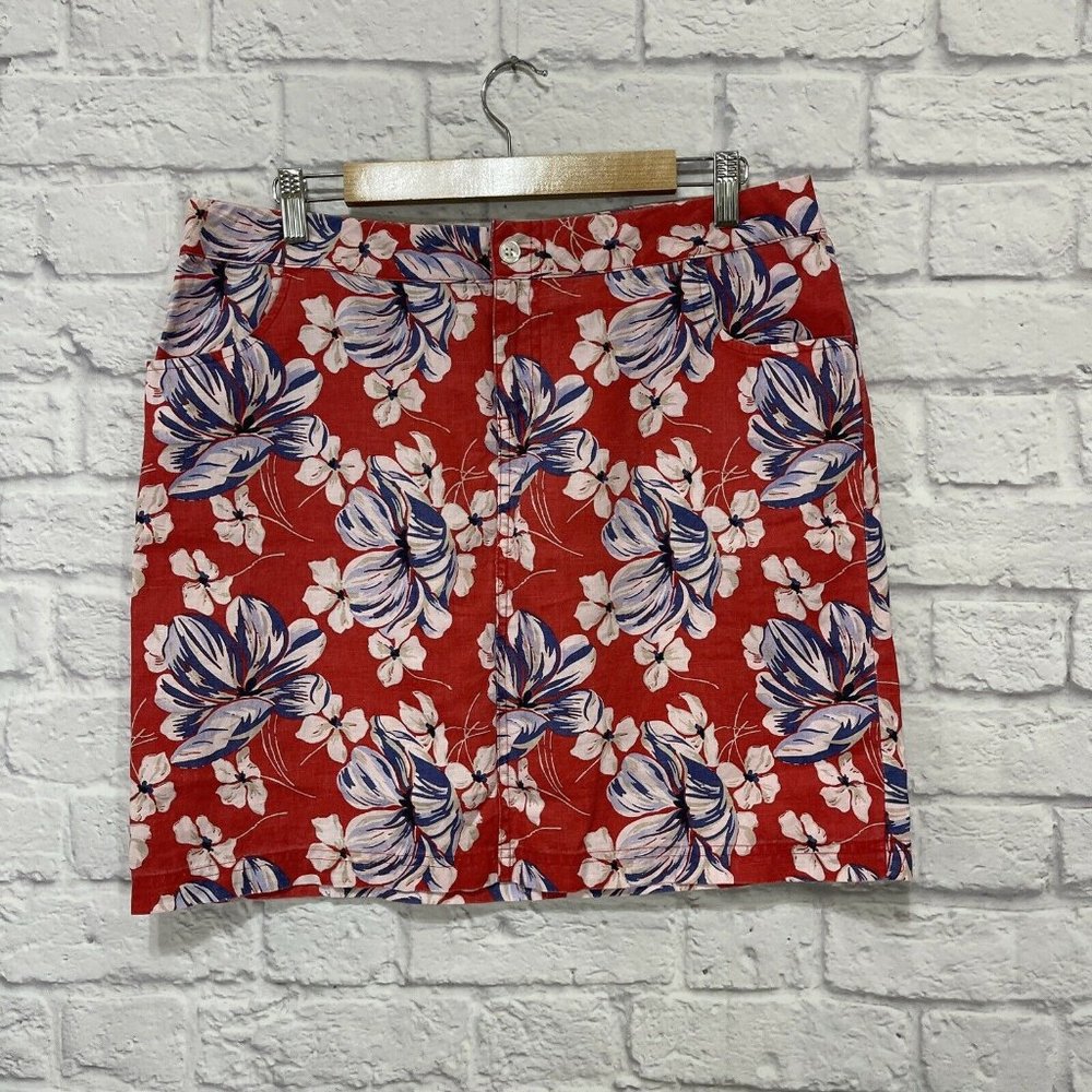 Tommy Bahama Relax 10 Skirt 100% Linen Mini Hawaii